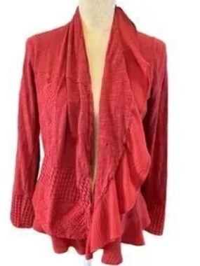 Anthropologie Meadow Rue Orange Open-Front Paso Cardigan